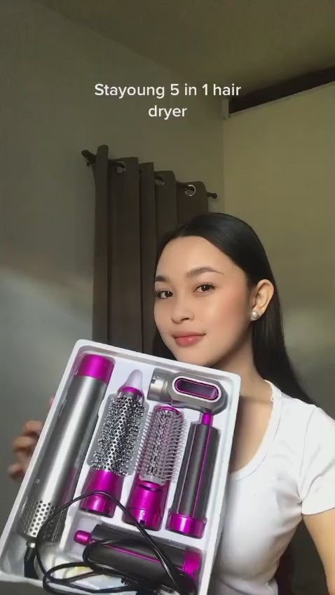5 in 1 Hot Air Hair Styling Brush | Blow Dryer, Straightener, Curler & Volumizer | FREE DELIVERY